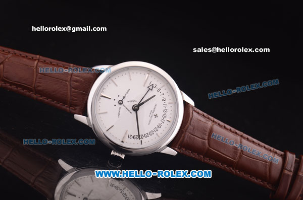 Vacheron Constantin Automatic Movement with White Dial and Brown Strap - Click Image to Close